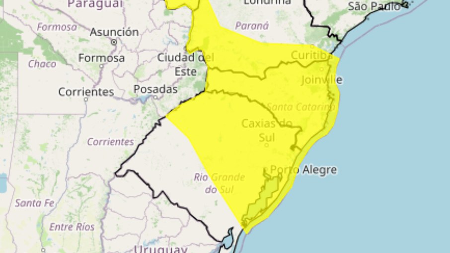 Alerta amarelo de tempestades (perigo) Alerta amarelo de tempestades (perigo)