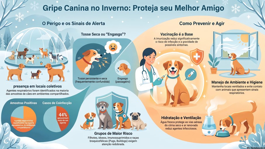 Inverno aumenta os casos de gripe canina