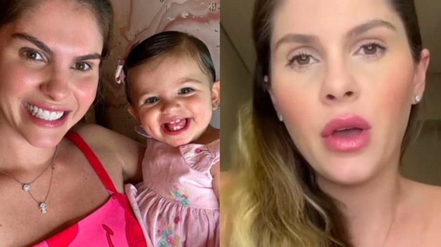 Bárbara Evans se viu no centro de uma polêmica ao permitir que sua filha de um ano e meio, Ayla, provasse um pedaço de bolo 