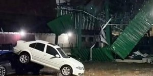 Possível tornado causa estragos e levanta carro no Paraná