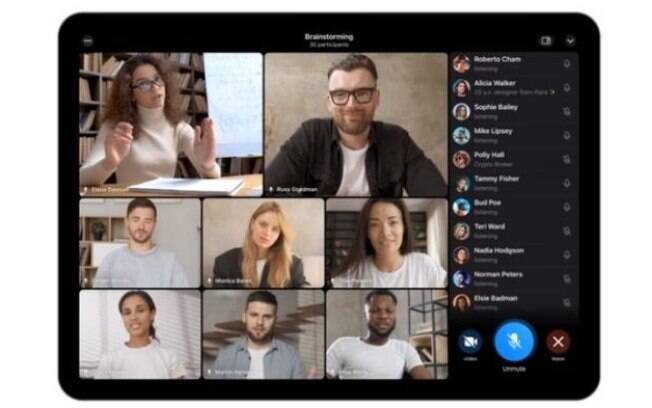 Chamada de vídeo em grupo no Telegram