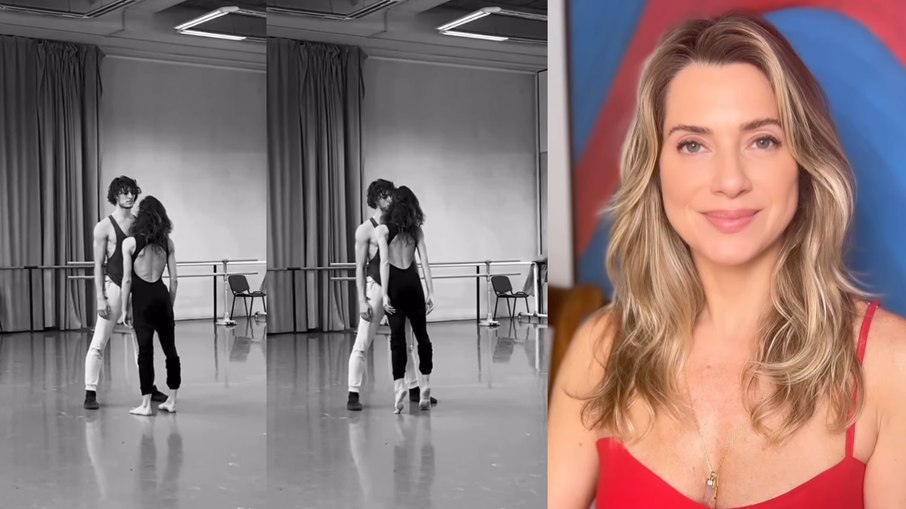 Letícia Spiller celebra o Dia dos Namorados em performance de dança e beijo em dançarino