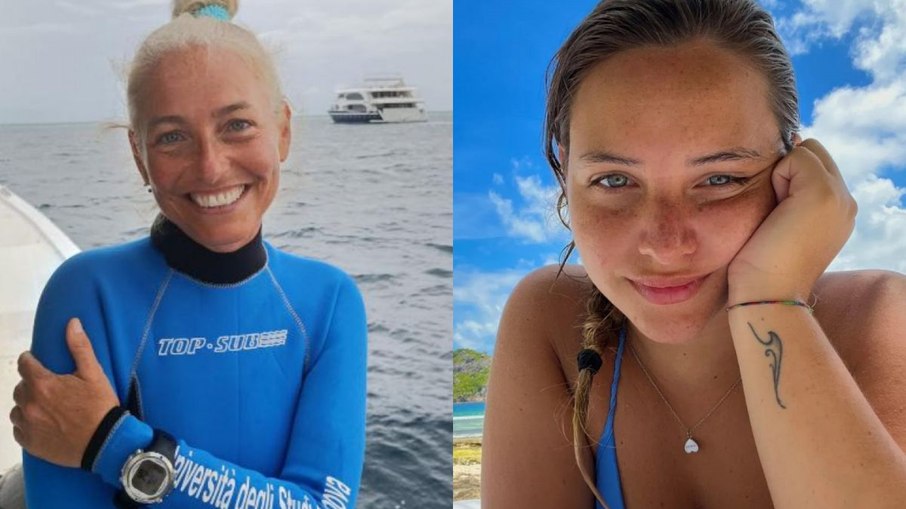 Monica Montefalcone, professora associada de ecologia da Universidade de Gênova e sua filha, Giorgia Sommacal