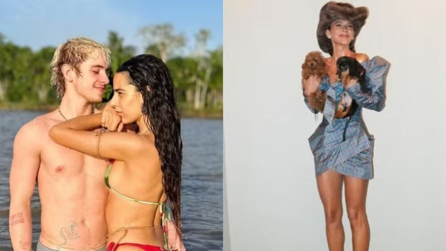 Juliano Floss e Marina Sena cuidam dos cachorros de Bruna Marquezine e João Guilherme 