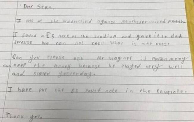 Carta de Adam Bhana ao diretor do Huddersfield, Sean Jarvis 