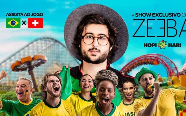 Hopi Hari recebe fãs para jogo do Brasil e show de Zeeba