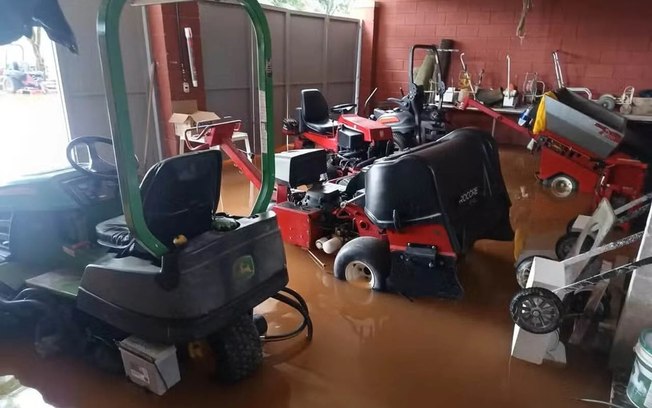 Campos de treinamento ficaram encharcados após temporal na região