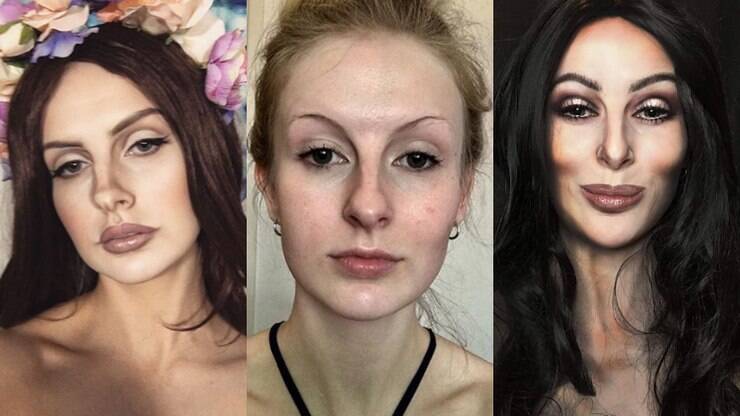 Com maquiagem artística, russa se transforma em personagens famosos, Beleza