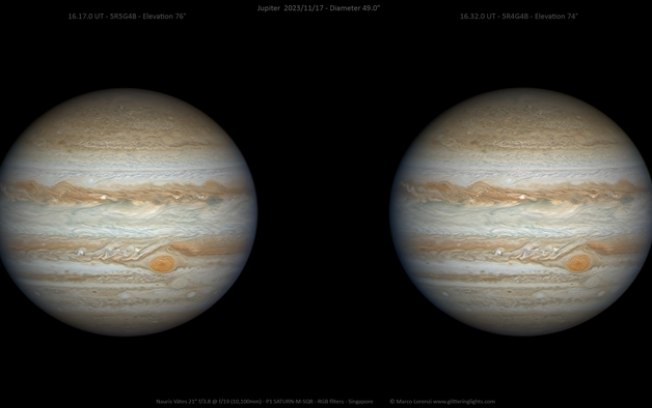 Destaque da NASA: Júpiter em dose dupla na foto astronômica do dia