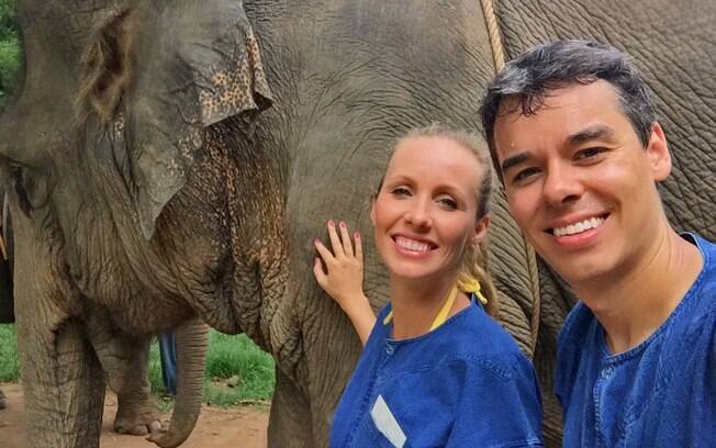Gisella e Fernando contam a experiência que viveam na Tailândia com elefantes