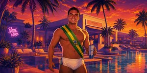 Flávio Bolsonaro posta IA usando sunga com estética de GTA VI