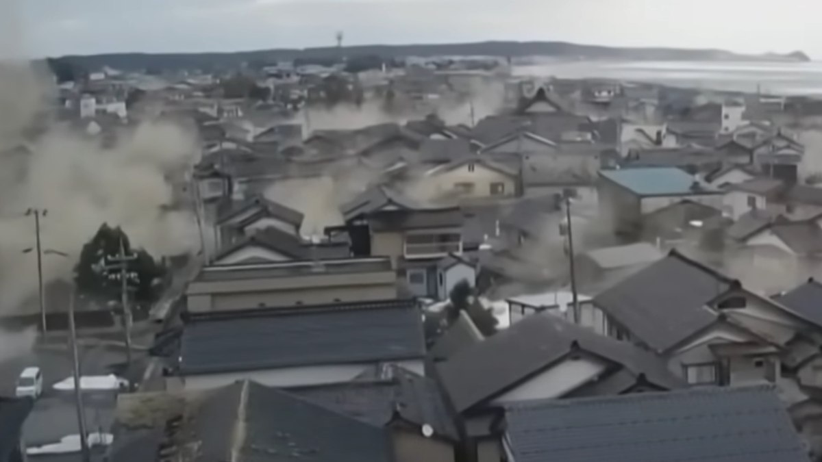 Uma série de terremotos, sendo o mais forte com magnitude de 7,6 graus na escala Richter, atingiu o Japão 