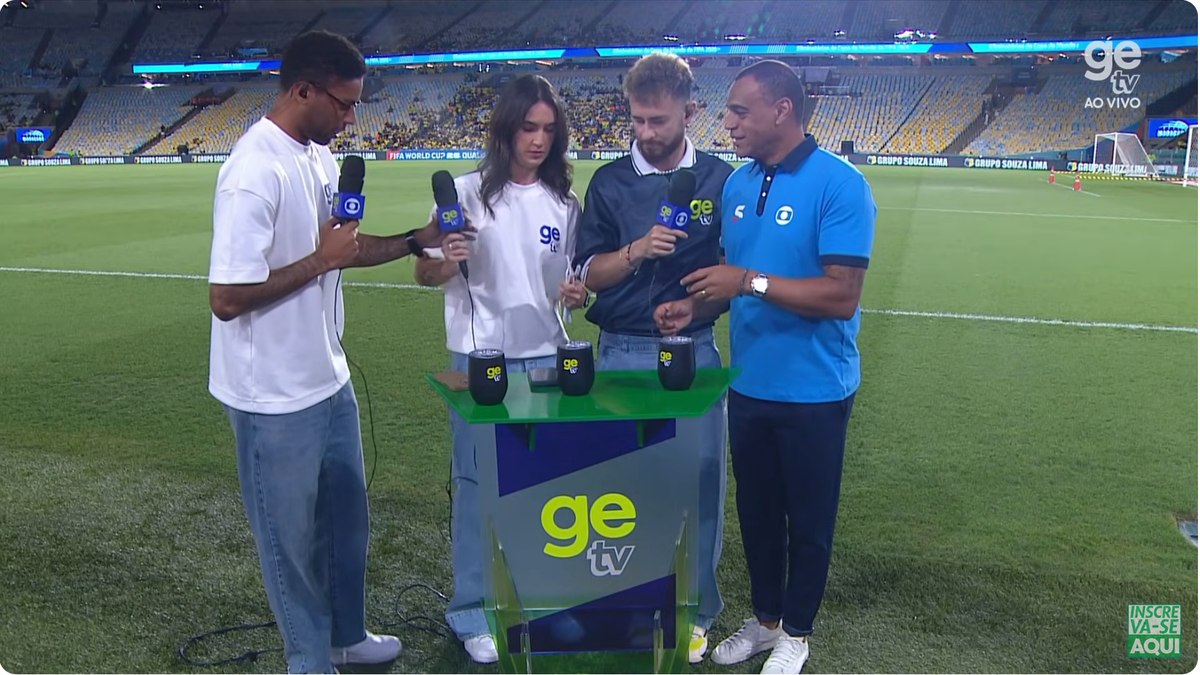 Denilson na transmissão da ge tv