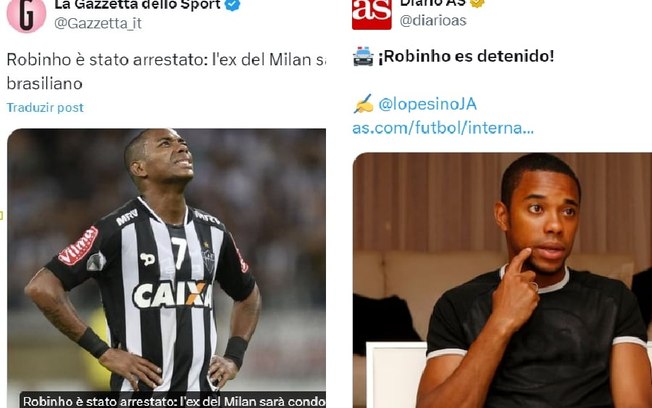 Prisão de Robinho é destaque nos principais jornais do mundo