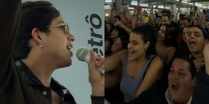 Léo Foguete surpreende fãs com pocket show no metrô de São Paulo