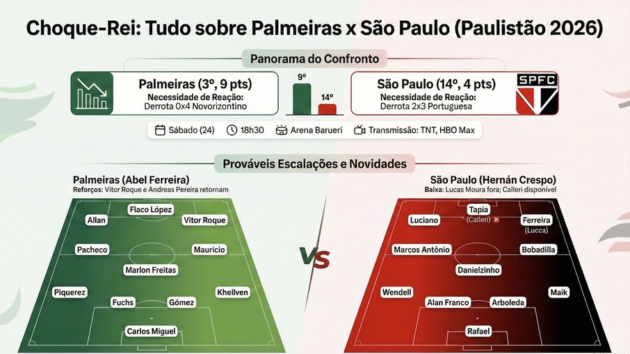 Palmeiras x São Paulo - Paulistão 2026
