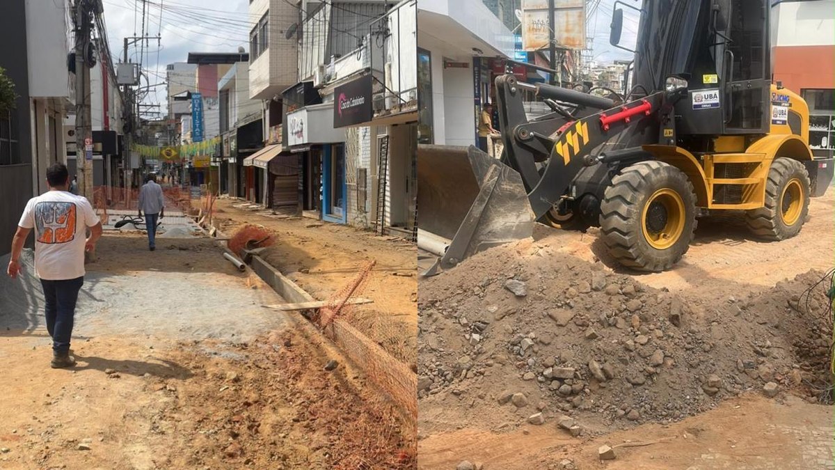 Após seis meses, Calçadão de Ubá continua em obras