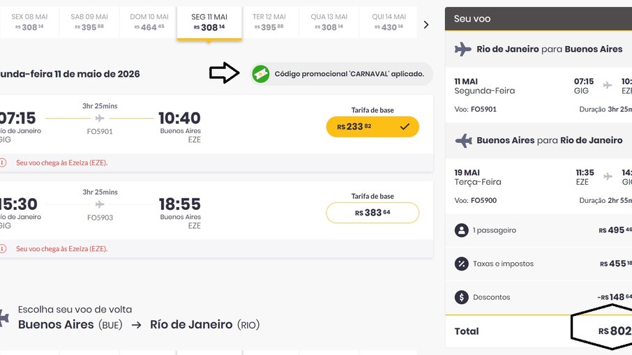 Cupom Carnaval garante desconto na Flybondi