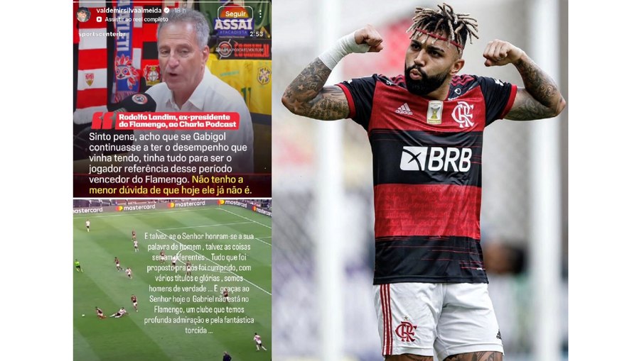 Pai Gabigol criticou Landim nas redes sociais Pai Gabigol criticou Landim nas redes sociais