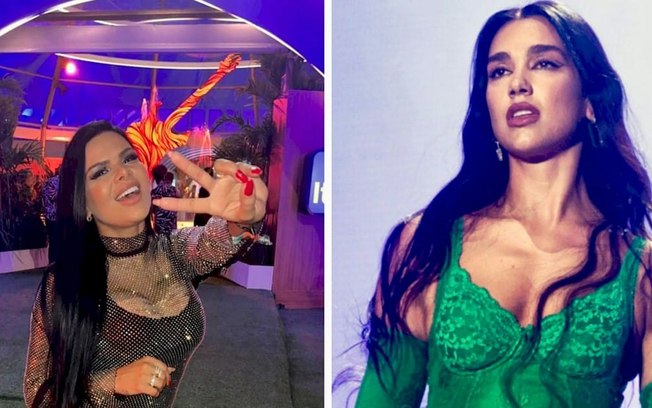 Juliana Souza, rainha de escola de samba, curte show de Dua Lipa