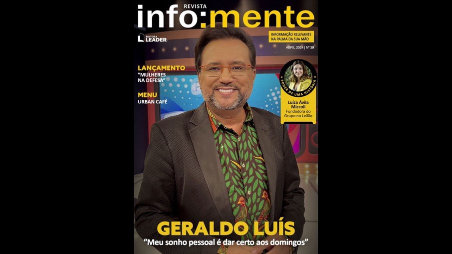 Geraldo Luís na capa da nova edição da revista 'Infomente' 