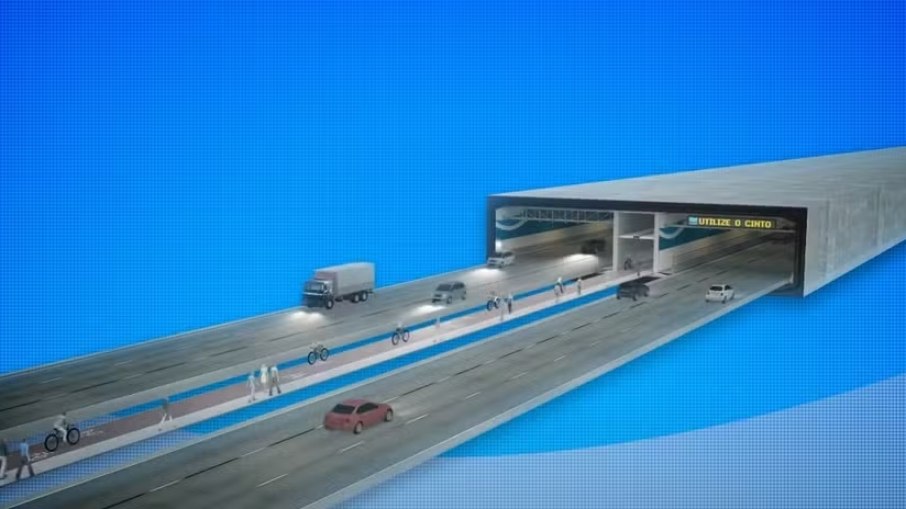 Túnel terá passagem para pedestres e ciclistas