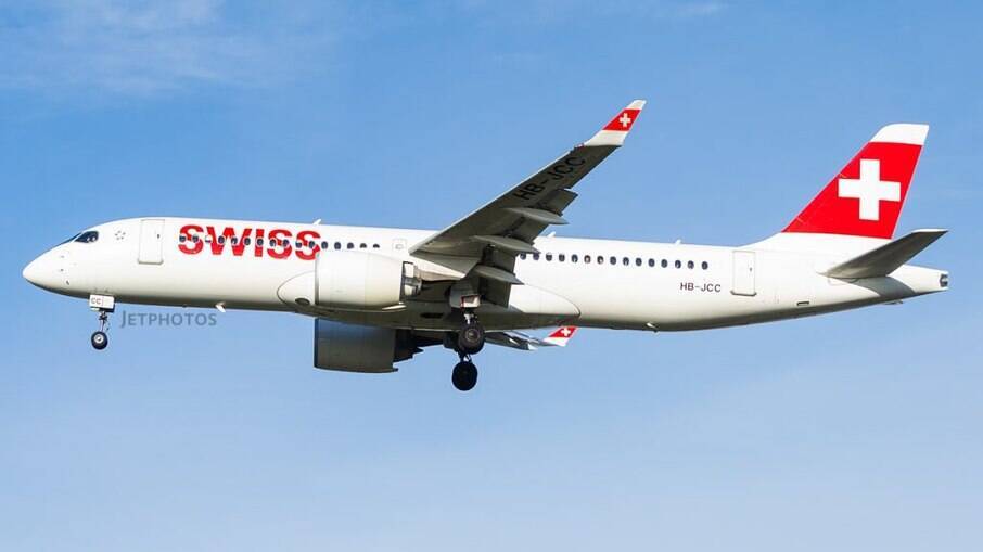 Avião da Swiss, companhia aérea suíça