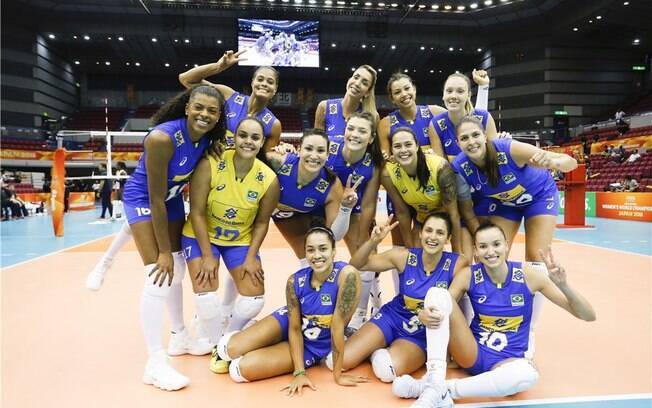 A seleção feminina do Brasil venceu a segunda partida do Mundial de Vôlei
