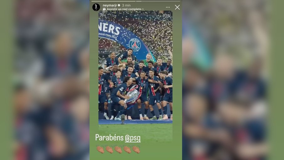 Neymar parabeniza o PSG Neymar parabeniza o PSG