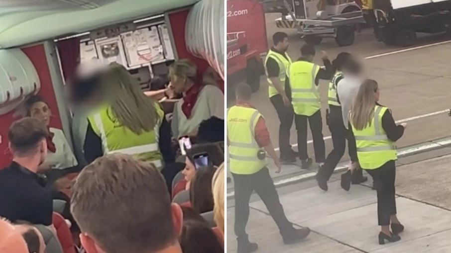 Vídeo: bêbados são arrastados de voo após caos no avião