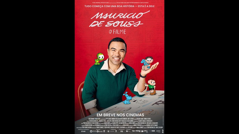 Pôster oficial de Mauricio de Sousa – O Filme, que estreia em 23 de outubro nos cinemas.