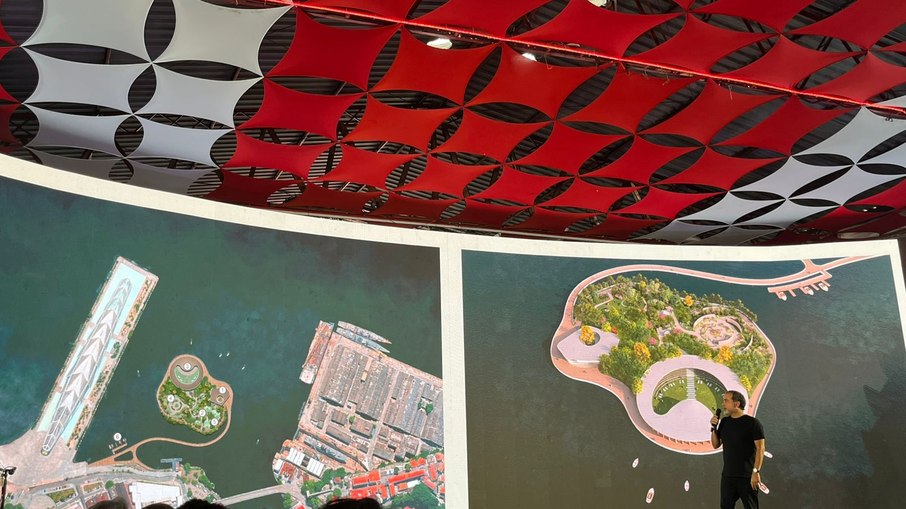 Representação gráfica mostra como será o Parque do Porto, com nova orla e equipamentos de lazer.