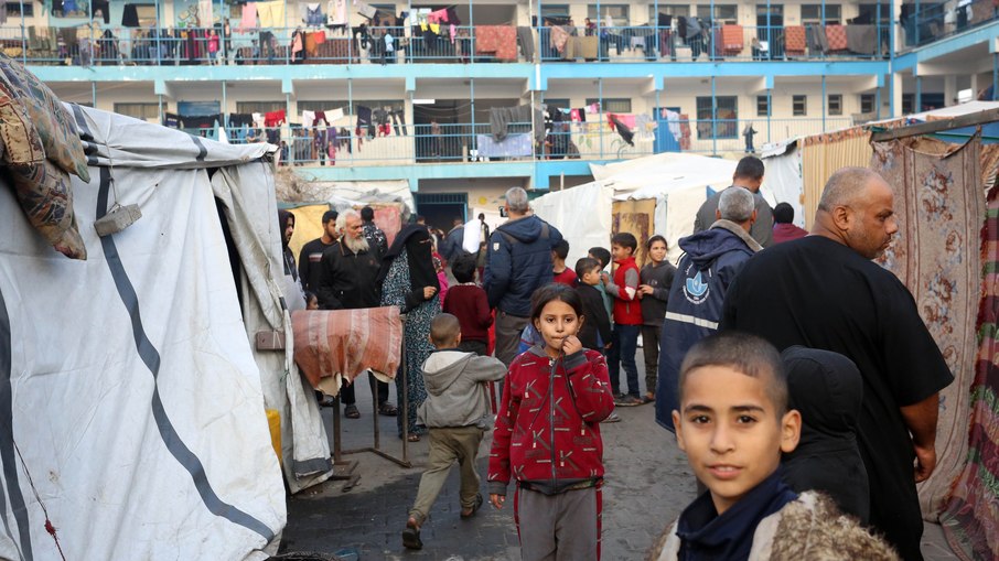 Abrigo da UNRWA na Faixa de Gaza