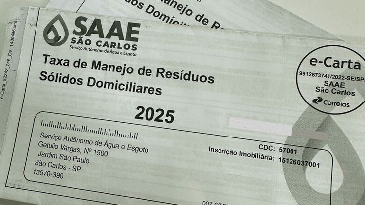 Correios iniciam entrega do 2º lote da Taxa do Lixo em São Carlos