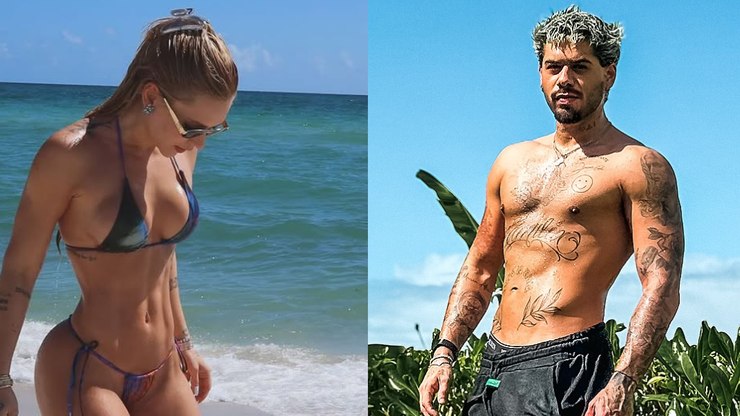 Virginia curte praia com Zé Felipe após término com Vini Jr.