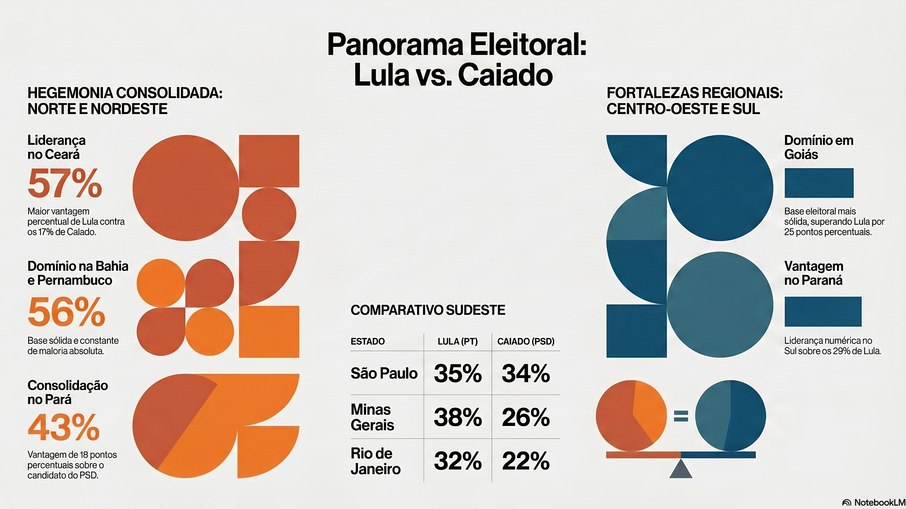 Cenário eleitoral: Lula X Caiado