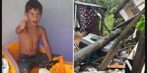 Chuvas no Sul: queda de árvore provoca morte de menino de 8 anos