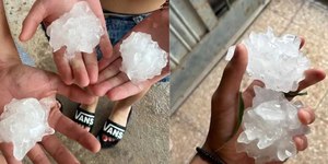 Tempestades provocam granizos gigantes no centro da Argentina