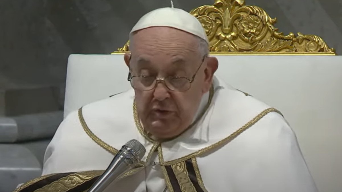 Papa Francisco durante a celebração da Santa Missa do Crisma, na Basílica de Pedro, no Vaticano 