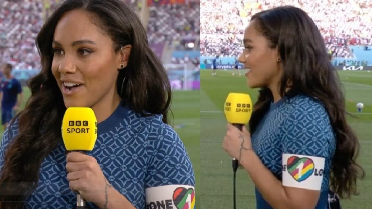 A ex-jogadora da seleção inglesa e comentarista da emissora britânica BBC Sport, Alex Scott.