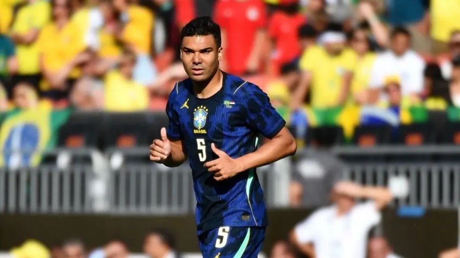 Casemiro na vitória do Brasil sobre o Haiti