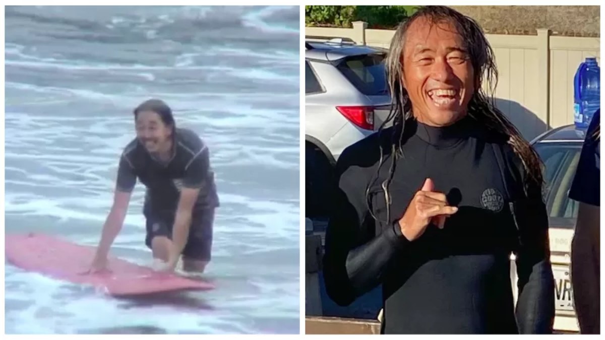 O surfista Kenji Miyauchi