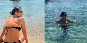 Ivete Sangalo exibe corpão em praia na Grécia