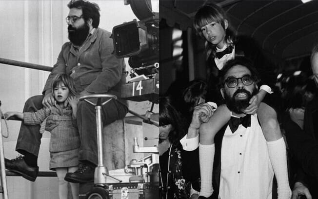 Francis e Sofia Coppola em 1974, à esquerda, e em 1979 à direita