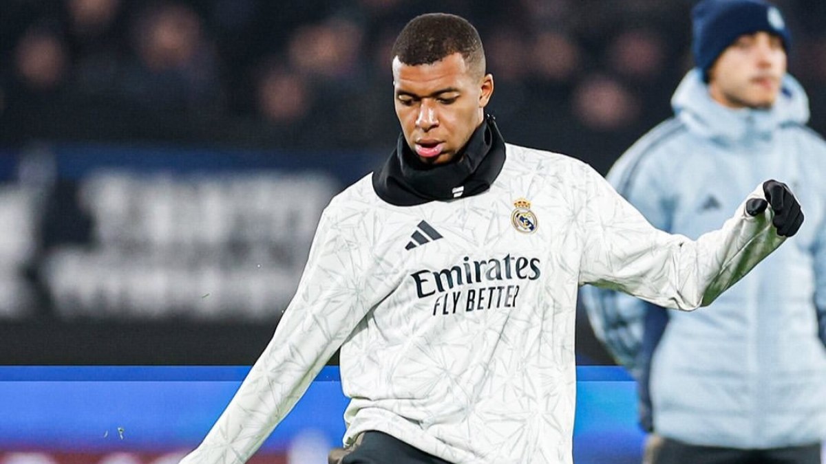 Kylian Mbappé marcou na vitória do Real Madrid sobre a Atalanta, na Champions League