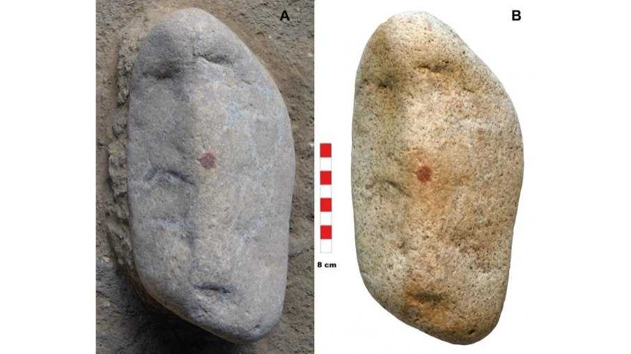 Cientistas acreditam que pedra foi esculpida no formato de um rosto Cientistas acreditam que pedra foi esculpida no formato de um rosto