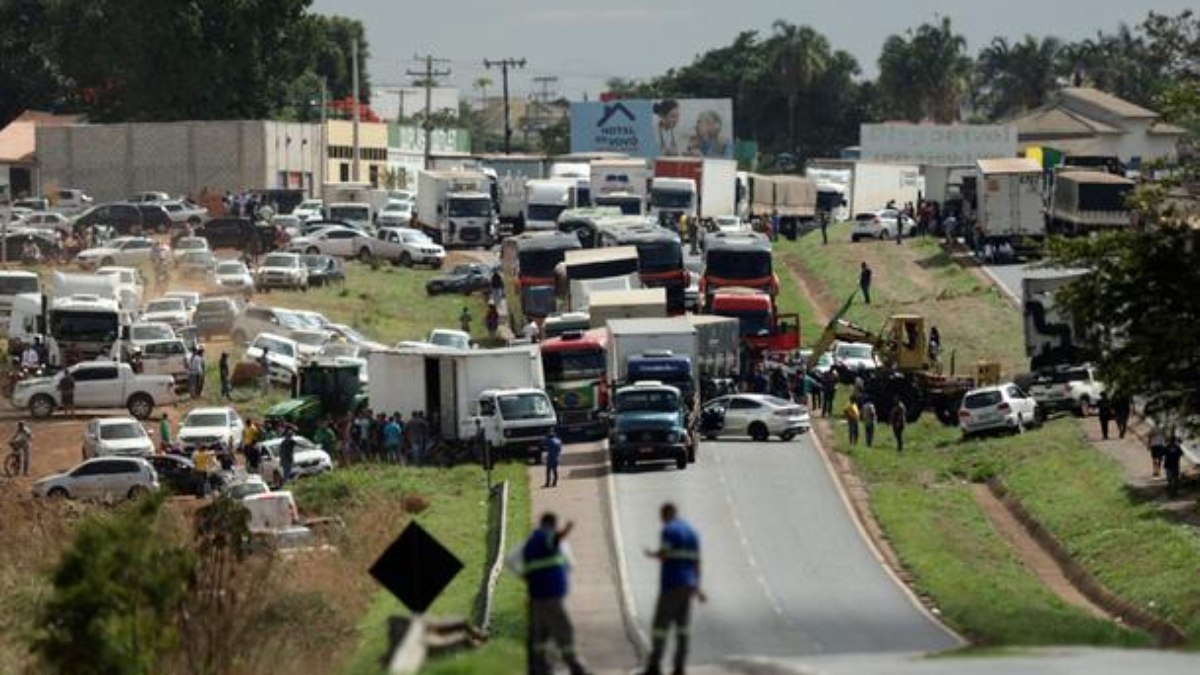 Bloqueio das vias em Mato Grosso