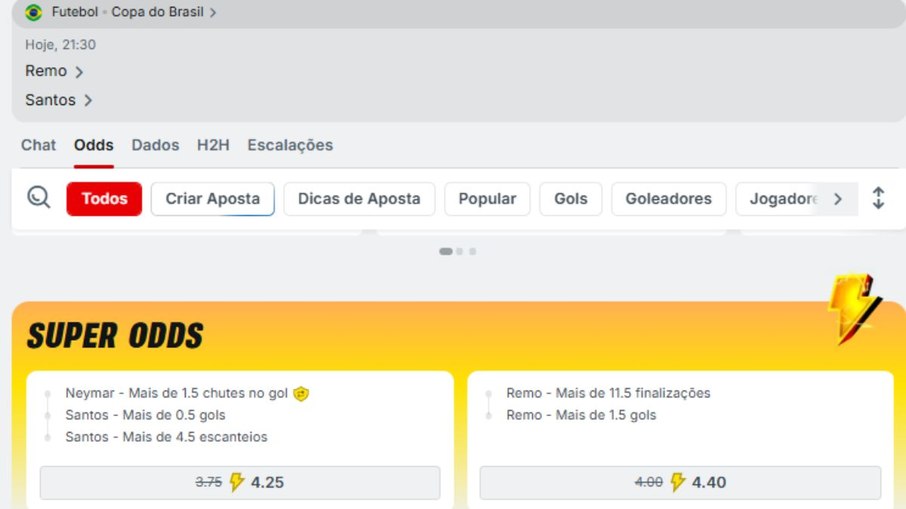 Superbet traz Super Odd para Remo x Santos