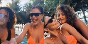 Juliana Paes e Sheron Menezzes surgem de biquíni durante férias no Ceará; veja fotos