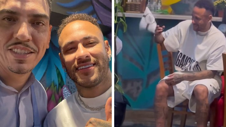 Neymar causa alvoroço durante almoço em Santos; VÍDEO